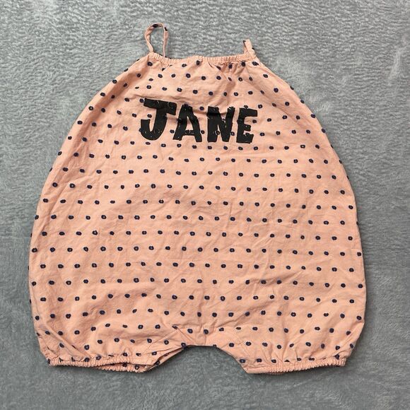 Bobo Chooses Baby Jane Romper Size 12-18 Months Pink And Navy Dot - Picture 4 of 11